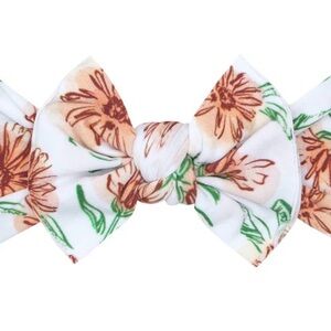 Kids Floral Bow Headband in Saffron